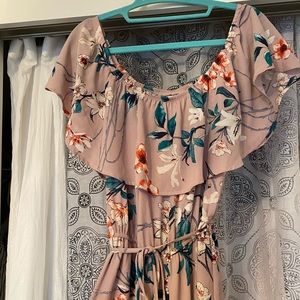 Lilac and floral jumpsuit.